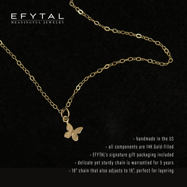 megan dainty gold butterfly necklace • trail of memories