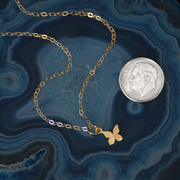 megan dainty gold butterfly necklace • loss of mother