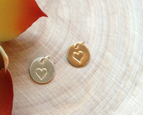 Mini Heart Stamp Disc Add-On (Silver or Gold Filled)