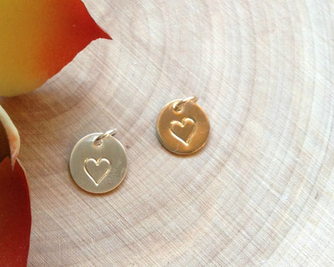 Mini Heart Stamp Disc Add-On (Silver or Gold Filled)