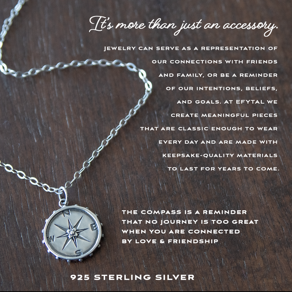 nellie compass necklace, silver or gold • you are my anchor