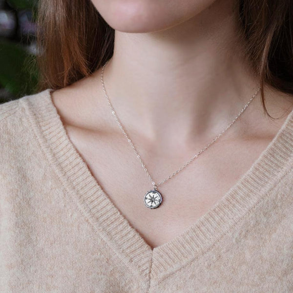 boone + nellie compass necklace set • moon and back