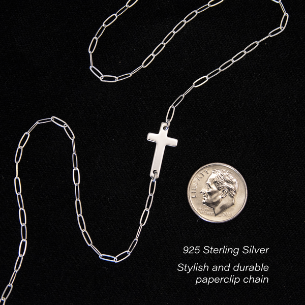 noah sideways cross necklace • faith