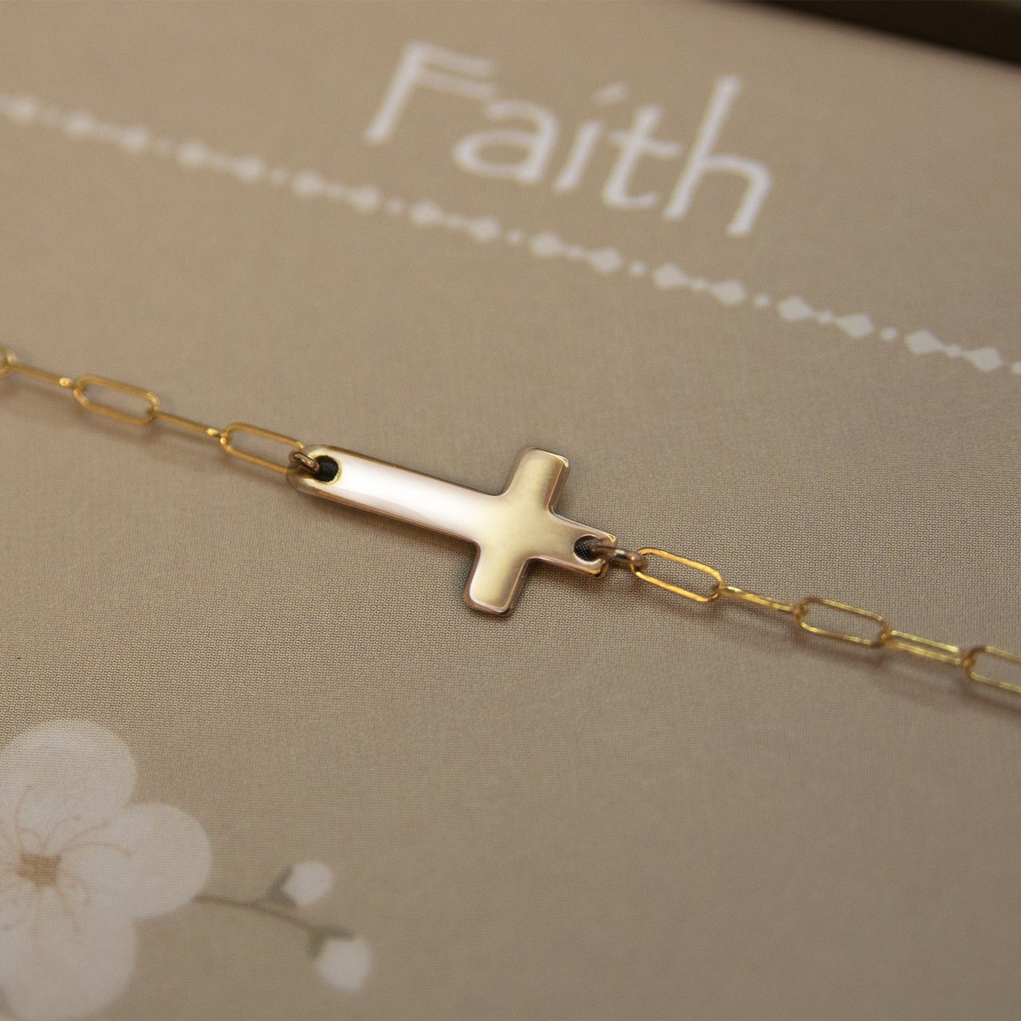 EFYTAL Gold or Silver Sideways Cross Ankle Bracelet Christian Gifts EFYTAL Jewelry