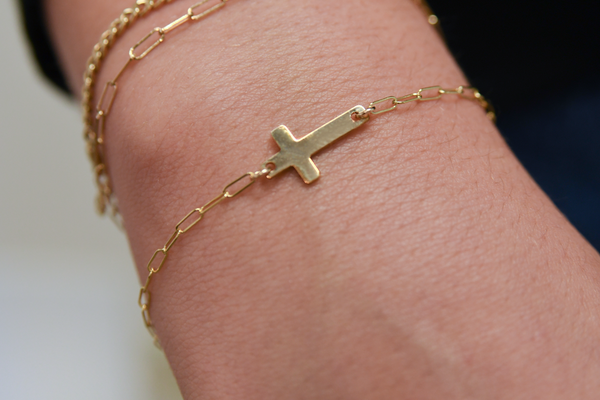noah sideways cross bracelet • faith