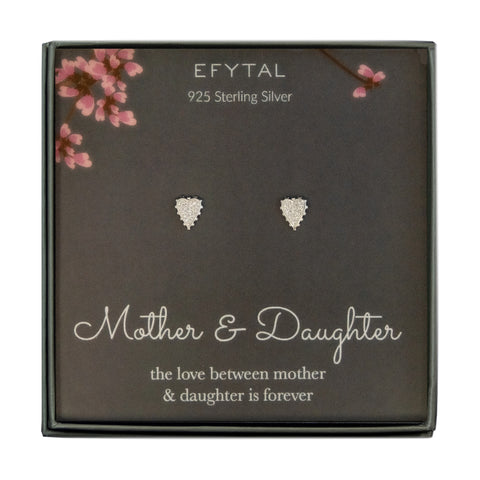phyllis cz heart earrings • mother & daughter