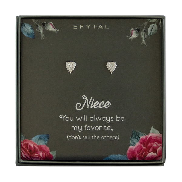 phyllis cz heart earrings • favorite niece