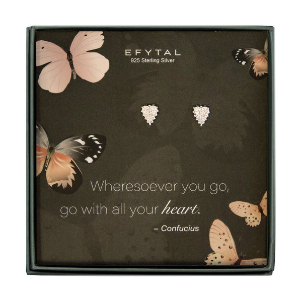 phyllis cz heart earrings • confucius