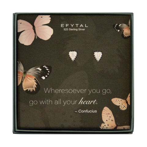 phyllis cz heart earrings • confucius