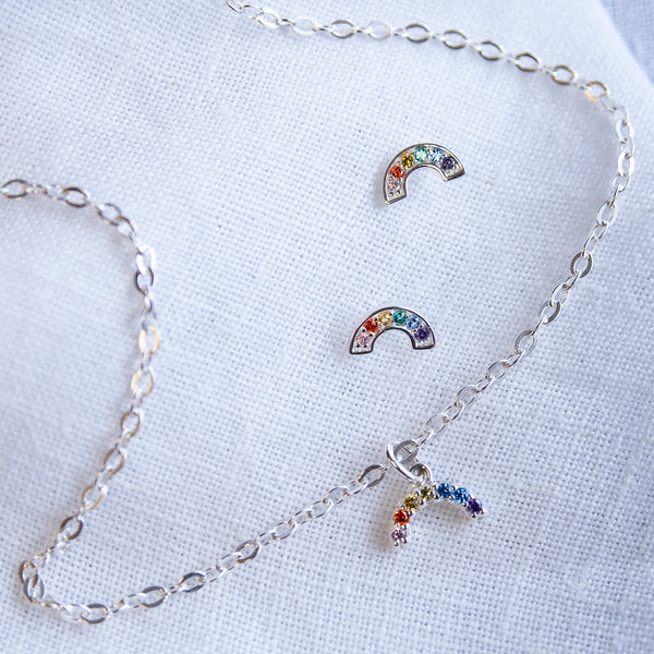 rainbow sparkle necklace • unicorn birthday
