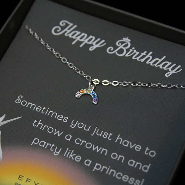 rainbow sparkle necklace • unicorn birthday