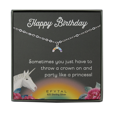 rainbow sparkle necklace • unicorn birthday