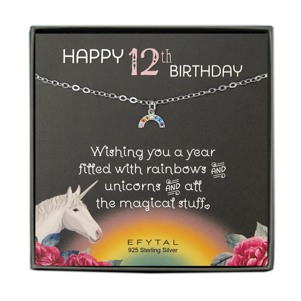 rainbow sparkle necklace • happy 12th birthday