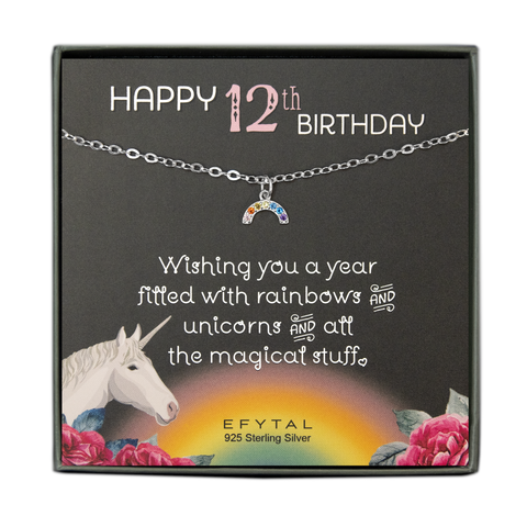 rainbow sparkle necklace • happy 12th birthday
