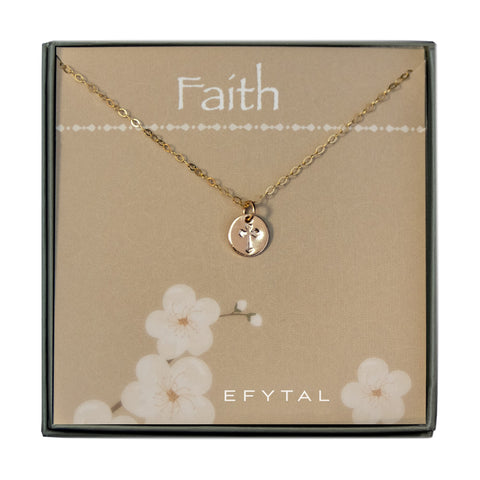 rebecca gold cross necklace • faith