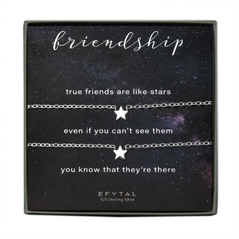 sidra silver star matching necklaces set • true friends