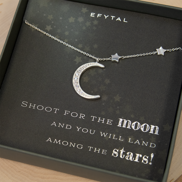 stella moon & stars necklace • shoot for the moon