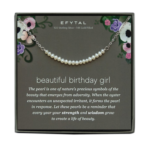 sydney pearl necklace • birthday girl