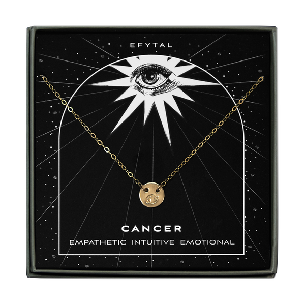 zodiac symbol two hole necklace • zodiac eye card