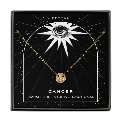 zodiac symbol two hole necklace • zodiac eye card