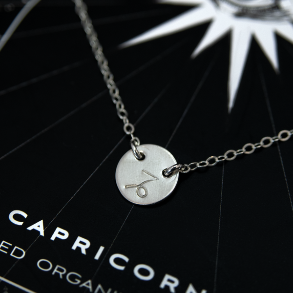 zodiac symbol two hole necklace • zodiac eye card